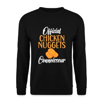 Chicken Nugget Geschenke - Unisex Pullover - Schwarz - Vorne - Alina (178cm) & Michal (187cm)
