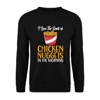 Chicken Nugget Geschenke - Unisex Pullover - Schwarz - Vorne - Alina (178cm) & Michal (187cm)