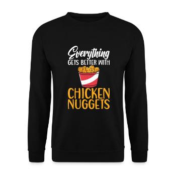 Cadeaux de pépites de poulet - Sweat-shirt Unisexe - noir - Devant - Alina (178cm) & Michal (187cm)