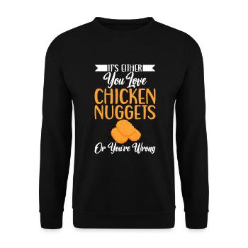 Cadeaux de pépites de poulet - Sweat-shirt Unisexe - noir - Devant - Alina (178cm) & Michal (187cm)