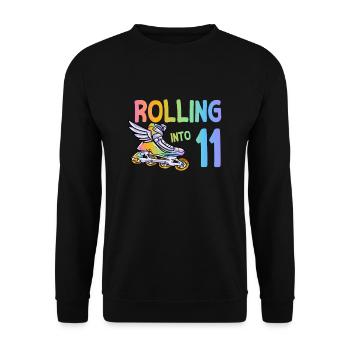 11th birthday inline skating - Unisex Sweatshirt - black - Front - Alina (178cm) & Michal (187cm)