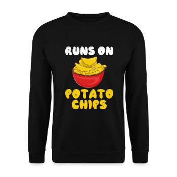 Potato Chips Gift - Unisex Sweatshirt - black - Front - Alina (178cm) & Michal (187cm)