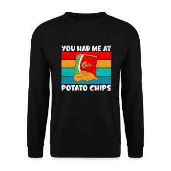 Potato Chips Gift - Unisex Sweatshirt - black - Front - Alina (178cm) & Michal (187cm)