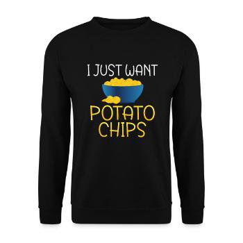 Cadeau de croustilles - Sweat-shirt Unisexe - noir - Devant - Alina (178cm) & Michal (187cm)