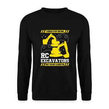 RC Ferngesteuerter Bagger Baumaschine Geschenk - Unisex Pullover - Schwarz - Vorne - Alina (178cm) & Michal (187cm)