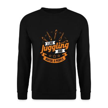 Jongleur Jonglieren Jongleurin Geschenk - Unisex Pullover - Schwarz - Vorne - Alina (178cm) & Michal (187cm)