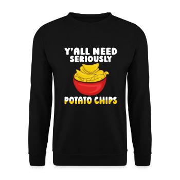 Potato Chips Gift - Unisex Sweatshirt - black - Front - Alina (178cm) & Michal (187cm)