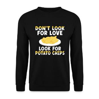 Cadeau de croustilles - Sweat-shirt Unisexe - noir - Devant - Alina (178cm) & Michal (187cm)