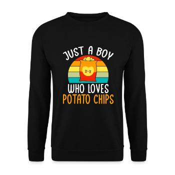 Potato Chips Gift - Unisex Sweatshirt - black - Front - Alina (178cm) & Michal (187cm)