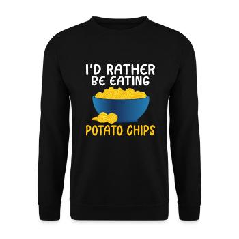 Cadeau de croustilles - Sweat-shirt Unisexe - noir - Devant - Alina (178cm) & Michal (187cm)