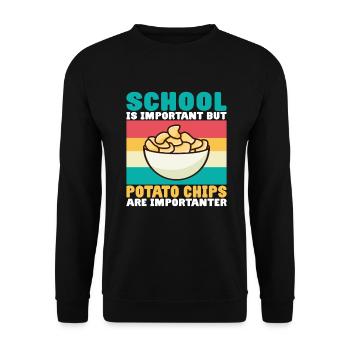 Cadeau de croustilles - Sweat-shirt Unisexe - noir - Devant - Alina (178cm) & Michal (187cm)
