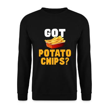 Potato Chips Gift - Unisex Sweatshirt - black - Front - Alina (178cm) & Michal (187cm)