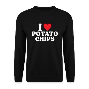 Potato Chips Gift - Unisex Sweatshirt - black - Front - Alina (178cm) & Michal (187cm)