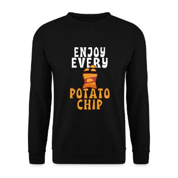 Potato Chips Gift - Unisex Sweatshirt - black - Front - Alina (178cm) & Michal (187cm)