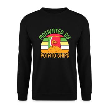 Potato Chips Gift - Unisex Sweatshirt - black - Front - Alina (178cm) & Michal (187cm)