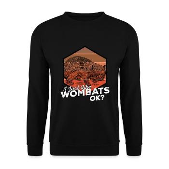 Wombat Wombats Plumbeutler Cadeau - Sweat-shirt Unisexe - noir - Devant - Alina (178cm) & Michal (187cm)