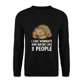 Wombat Wombats Plumbeutler Cadeau - Sweat-shirt Unisexe - noir - Devant - Alina (178cm) & Michal (187cm)
