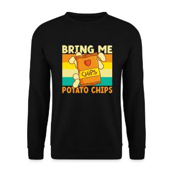 Potato Chips Gift - Unisex Sweatshirt - black - Front - Alina (178cm) & Michal (187cm)