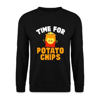 Potato Chips Gift - Unisex Sweatshirt - black - Front - Alina (178cm) & Michal (187cm)