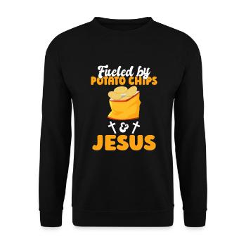 Cadeau de croustilles - Sweat-shirt Unisexe - noir - Devant - Alina (178cm) & Michal (187cm)