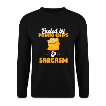 Potato Chips Gift - Unisex Sweatshirt - black - Front - Alina (178cm) & Michal (187cm)