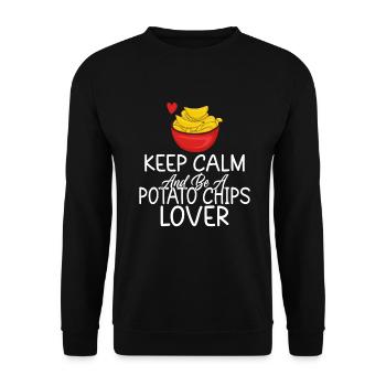 Potato Chips Gift - Unisex Sweatshirt - black - Front - Alina (178cm) & Michal (187cm)