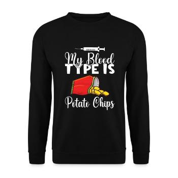 Potato Chips Gift - Unisex Sweatshirt - black - Front - Alina (178cm) & Michal (187cm)