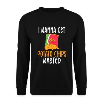 Potato Chips Gift - Unisex Sweatshirt - black - Front - Alina (178cm) & Michal (187cm)