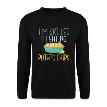 Potato Chips Gift - Unisex Sweatshirt - black - Front - Alina (178cm) & Michal (187cm)