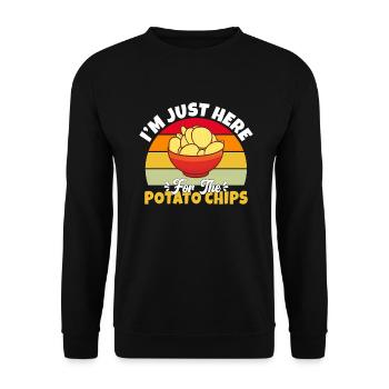 Potato Chips Gift - Unisex Sweatshirt - black - Front - Alina (178cm) & Michal (187cm)