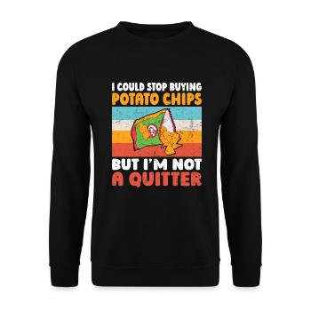 Potato Chips Gift - Unisex Sweatshirt - black - Front - Alina (178cm) & Michal (187cm)
