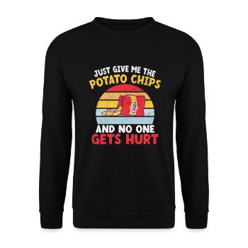 Cadeau de croustilles - Sweat-shirt Unisexe - noir - Devant - Alina (178cm) & Michal (187cm)