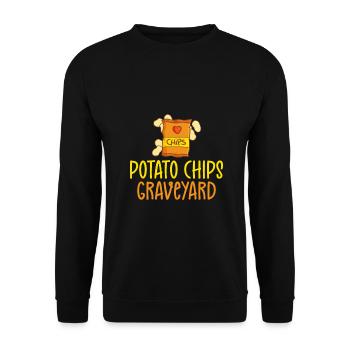 Potato Chips Gift - Unisex Sweatshirt - black - Front - Alina (178cm) & Michal (187cm)