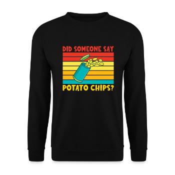 Potato Chips Gift - Unisex Sweatshirt - black - Front - Alina (178cm) & Michal (187cm)