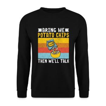 Potato Chips Gift - Unisex Sweatshirt - black - Front - Alina (178cm) & Michal (187cm)