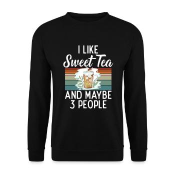 Süßer Tee Liebhaber Geschenke - Unisex Pullover - Schwarz - Vorne - Alina (178cm) & Michal (187cm)