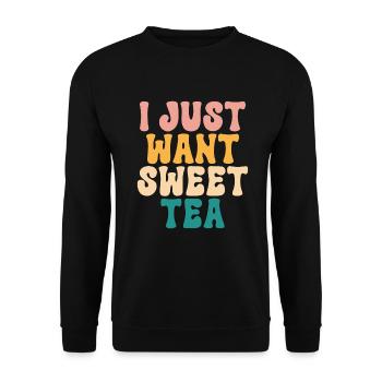 Süßer Tee Liebhaber Geschenke - Unisex Pullover - Schwarz - Vorne - Alina (178cm) & Michal (187cm)