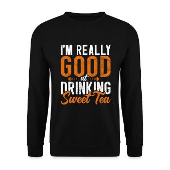Sweet Tea Lover Gifts - Unisex Sweatshirt - black - Front - Alina (178cm) & Michal (187cm)