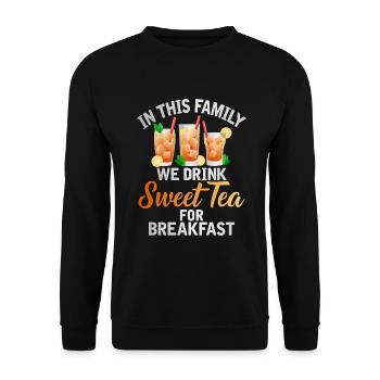 Süßer Tee Liebhaber Geschenke - Unisex Pullover - Schwarz - Vorne - Alina (178cm) & Michal (187cm)