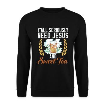 Sweet Tea Lover Gifts - Unisex Sweatshirt - black - Front - Alina (178cm) & Michal (187cm)