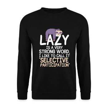 Faultier Liebhaber Faultier Geschenk - Unisex Pullover - Schwarz - Vorne - Alina (178cm) & Michal (187cm)