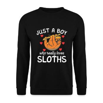 Faultier Liebhaber Faultier Geschenk - Unisex Pullover - Schwarz - Vorne - Alina (178cm) & Michal (187cm)