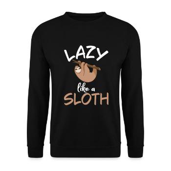 Faultier Liebhaber Faultier Geschenk - Unisex Pullover - Schwarz - Vorne - Alina (178cm) & Michal (187cm)