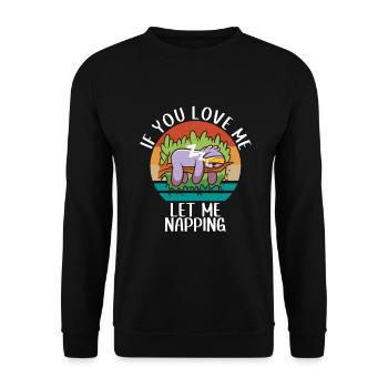 Faultier Liebhaber Faultier Geschenk - Unisex Pullover - Schwarz - Vorne - Alina (178cm) & Michal (187cm)