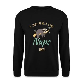 Faultier Liebhaber Faultier Geschenk - Unisex Pullover - Schwarz - Vorne - Alina (178cm) & Michal (187cm)
