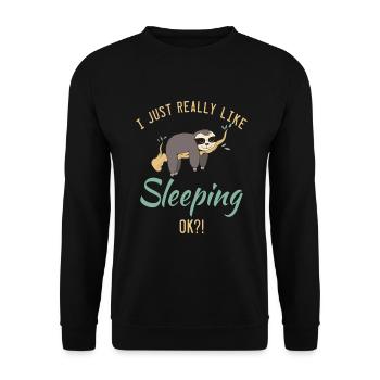 Faultier Liebhaber Faultier Geschenk - Unisex Pullover - Schwarz - Vorne - Alina (178cm) & Michal (187cm)