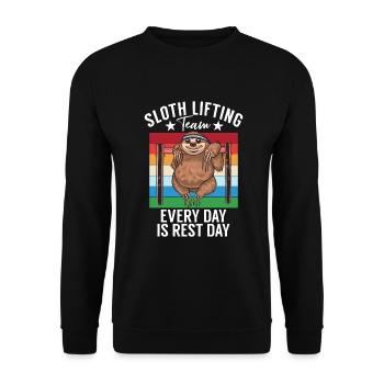 Faultier Liebhaber Faultier Geschenk - Unisex Pullover - Schwarz - Vorne - Alina (178cm) & Michal (187cm)