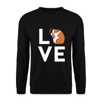 Hamster Lover Hamster Gift - Unisex Sweatshirt - black - Front - Alina (178cm) & Michal (187cm)