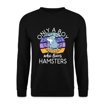 Hamster Liebhaber Hamster Geschenk - Unisex Pullover - Schwarz - Vorne - Alina (178cm) & Michal (187cm)