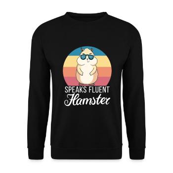 Hamster Liebhaber Hamster Geschenk - Unisex Pullover - Schwarz - Vorne - Alina (178cm) & Michal (187cm)
